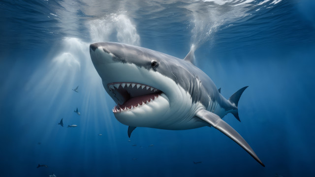 Shark open mouth ocean fish #2 free wallpaper for desktop - medium preview image