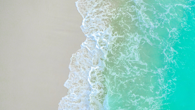 Beach surfboard wave person precisionism free wallpaper for desktop - medium preview image