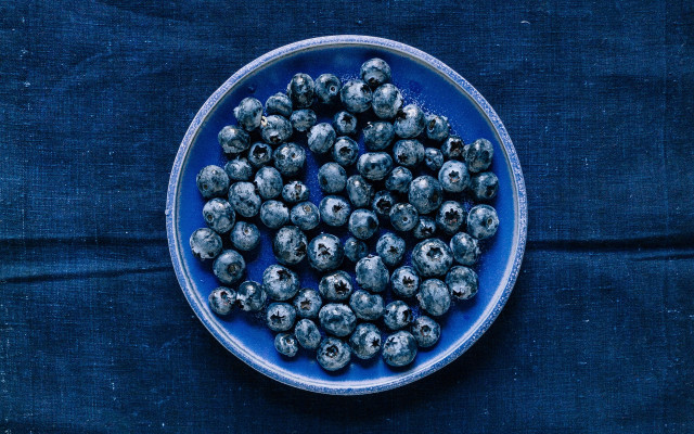 Blue bowl blueberries blue cloth free wallpaper for desktop - medium preview image