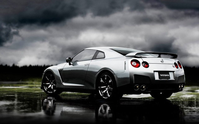 White sports car reflection dream free wallpaper for desktop - medium preview image