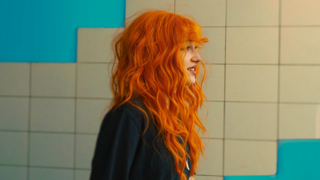 Red haired woman neo fauvism free wallpaper for desktop - medium preview image