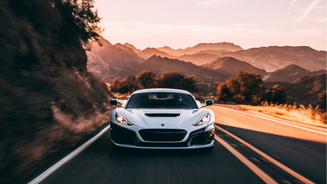 White sports car mountain road #14 free wallpaper for desktop - medium preview image