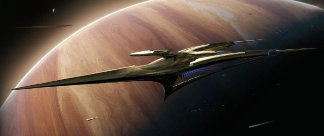 Spaceship red planet space star free wallpaper for desktop - medium preview image