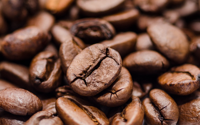 Coffee beans smiley face hyperrealism free wallpaper for desktop - medium preview image