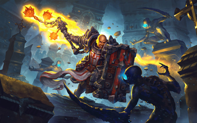 Man suit fire demon battle free wallpaper for desktop - medium preview image