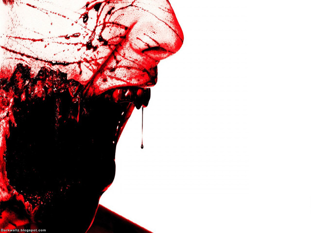 Bloody face man image description free wallpaper for desktop - medium preview image