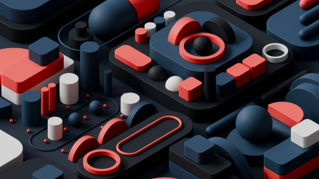 Geometric abstract shapes surface red free wallpaper for desktop - medium preview image