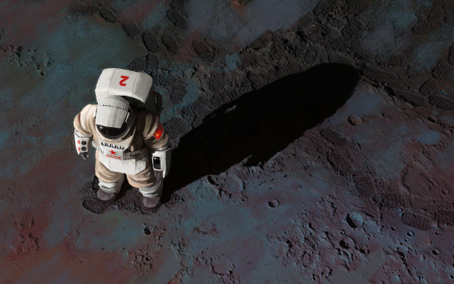 Astronaut moon suit helmet blood free wallpaper for desktop - medium preview image
