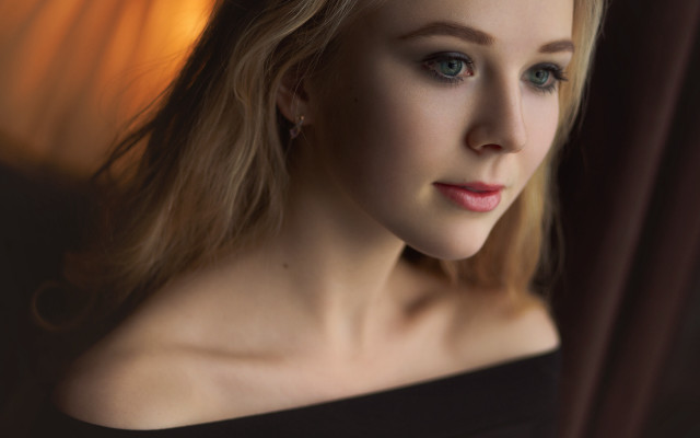 Woman blueeyes blacktop window curtain free wallpaper for desktop - medium preview image