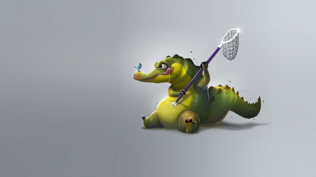 Cartoon alligator lacrosse net furry free wallpaper for desktop - medium preview image