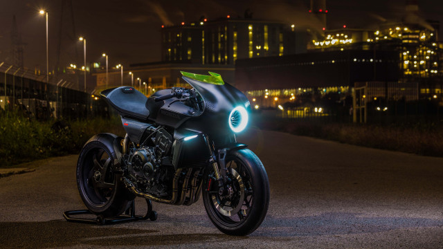 Motorcycle cityscape night tokyo lights free wallpaper for desktop - medium preview image