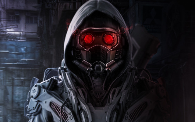 Man gas mask red light free wallpaper for desktop - medium preview image
