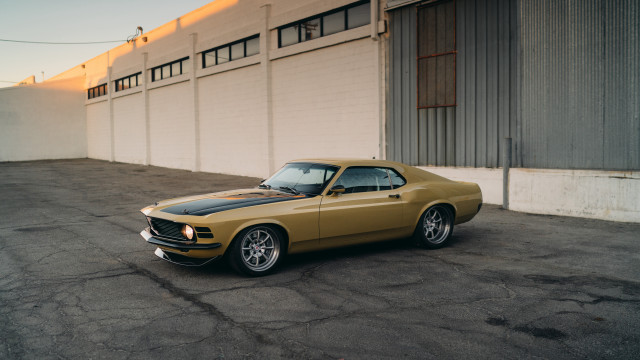 Yellow car neoclassic 3d render free wallpaper for desktop - medium preview image