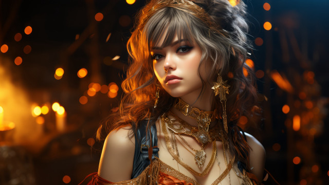Long hair fancy outfit fantasy free wallpaper for desktop - medium preview image