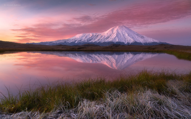 Mountain lake sunset pink sky #7 free wallpaper for desktop - medium preview image