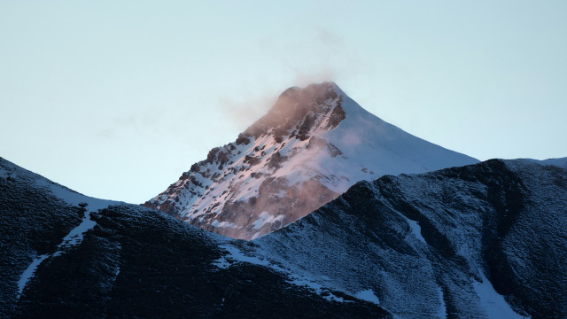 Mountain snow peak smoke cloud free wallpaper for desktop - medium preview image
