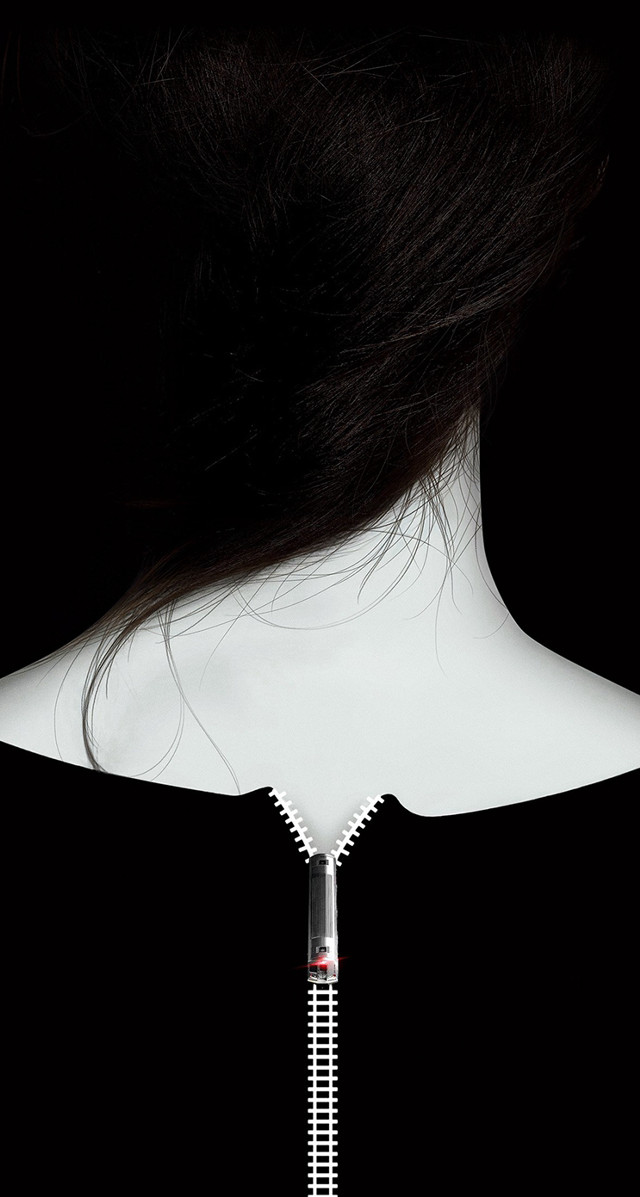 Mannequin head zipper black background free wallpaper for mobile - medium preview image