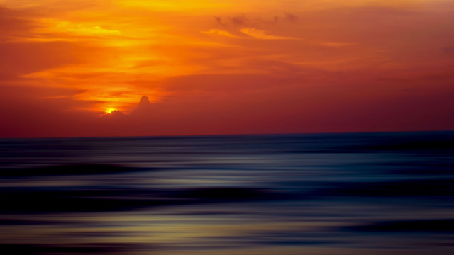 Sunset ocean bird gradient sky free wallpaper for desktop - medium preview image