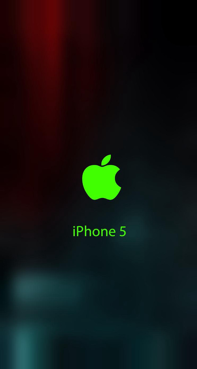 Green apple logo black iphone5 free wallpaper for mobile - medium preview image