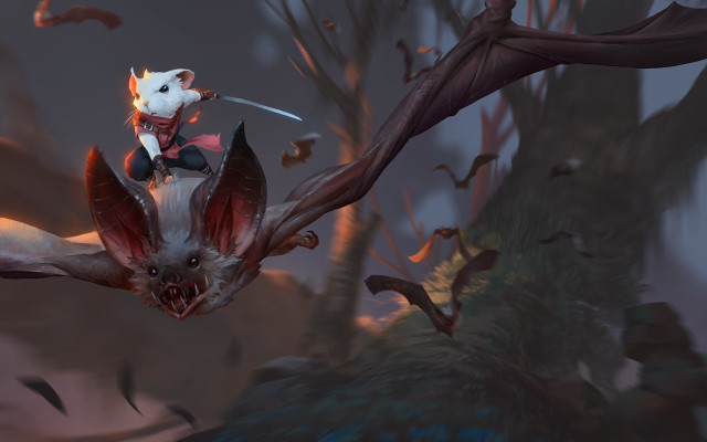 Mouse bat riding forest bats free wallpaper for desktop - medium preview image