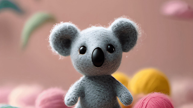Stuffed koala yarn table furry free wallpaper for desktop - medium preview image