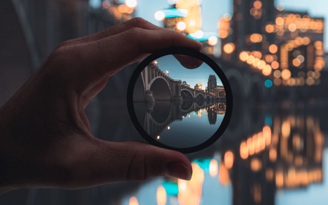 City lights bokeh microscopic camera free wallpaper for desktop - medium preview image