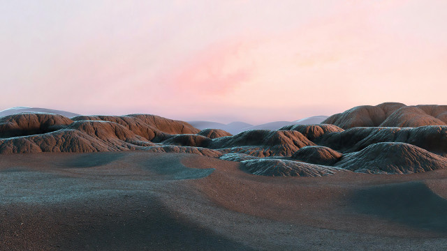Desert hills pink sky matte free wallpaper for desktop - medium preview image