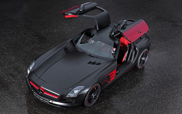 Black sports car red stripe #4 free wallpaper for desktop - medium preview image