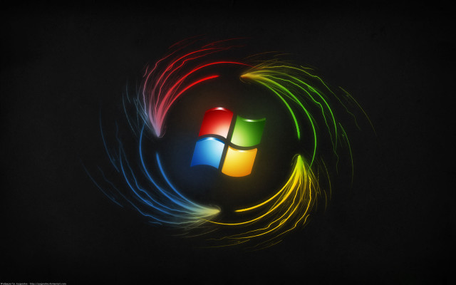 Colorful logo black background white free wallpaper for desktop - medium preview image