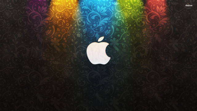 Apple logo rainbow background flower free wallpaper for desktop - medium preview image