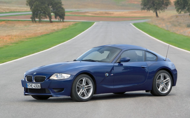 Blue sports car road grass #2 free wallpaper for desktop - medium preview image