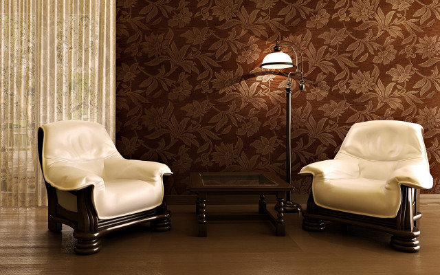 Living room two chairs lamp free wallpaper for desktop - medium preview image