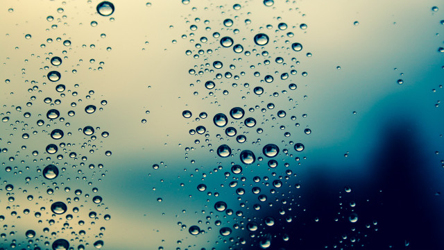 Water drops window clouds macro free wallpaper for desktop - medium preview image