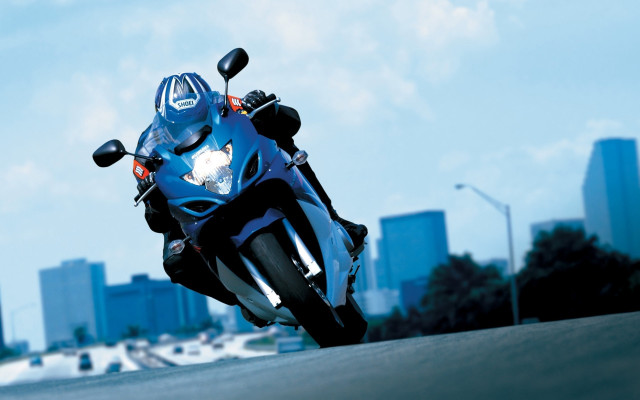Motorcycle cityscape blurry digital cybernetics free wallpaper for desktop - medium preview image