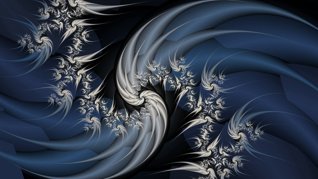 Blue white swirl flower fractal free wallpaper for desktop - medium preview image