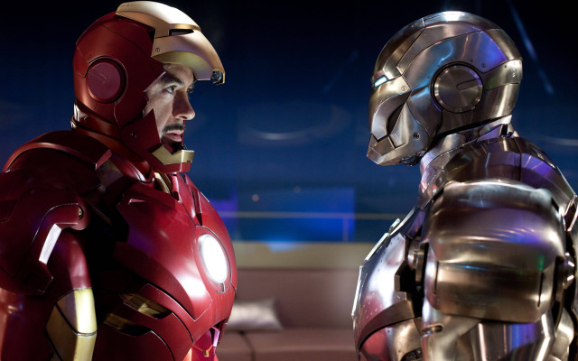 Man robot room building poster free wallpaper for desktop - medium preview image