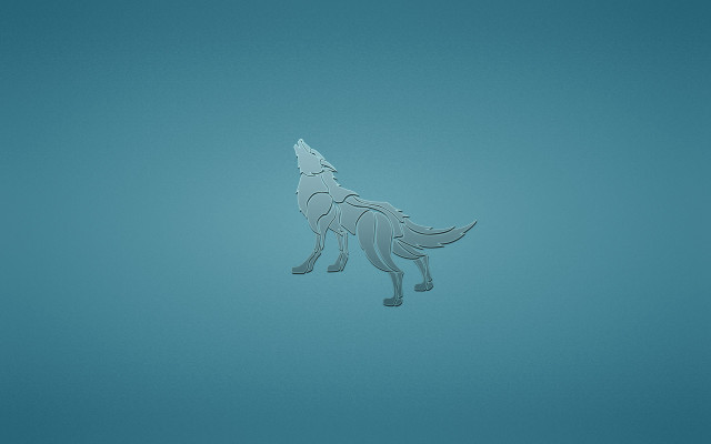 Wolf shadow blue sky generative free wallpaper for desktop - medium preview image