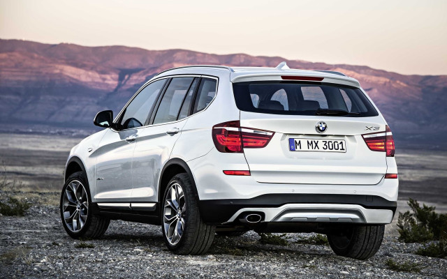 White bmw suv mountains rocky free wallpaper for desktop - medium preview image