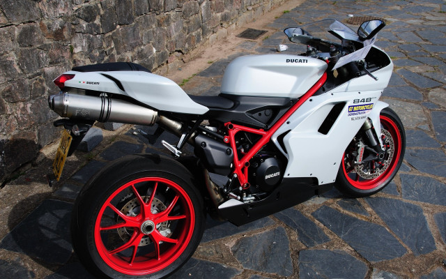 White red motorcycle cobblestone stone free wallpaper for desktop - medium preview image
