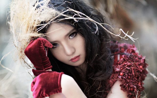 Alice prin red dress gloves free wallpaper for desktop - medium preview image