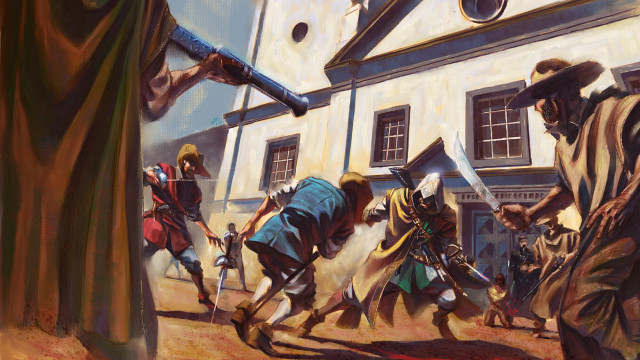 Medieval battle group illustration androcha free wallpaper for desktop - medium preview image