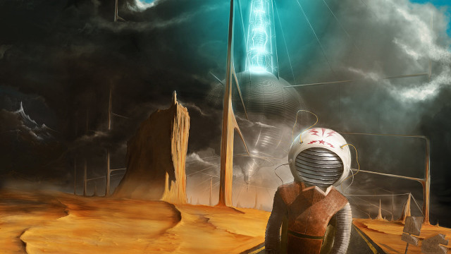 Sci fi retrofuturism helmet kimono free wallpaper for desktop - medium preview image