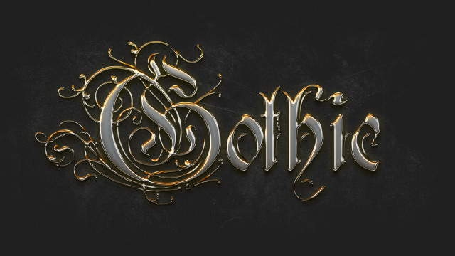 Gold black gothic logo 3d free wallpaper for desktop - medium preview image