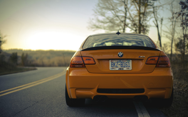 Car forest sunset tiltshift backlighting free wallpaper for desktop - medium preview image