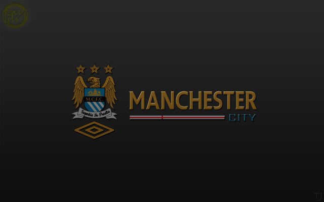 Manchester city logo black background free wallpaper for desktop - medium preview image