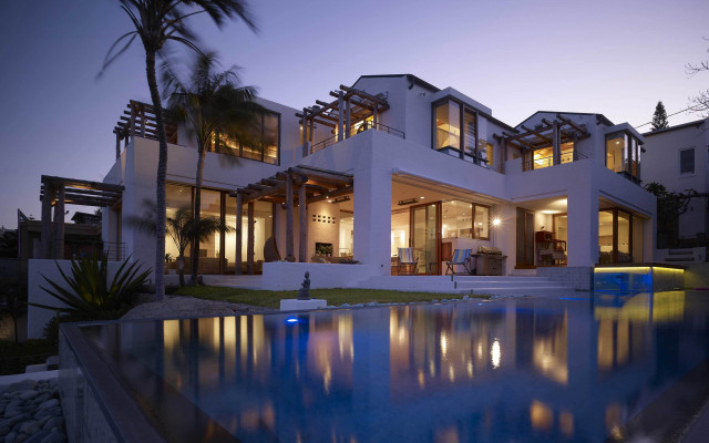 White house pool night lights free wallpaper for desktop - medium preview image