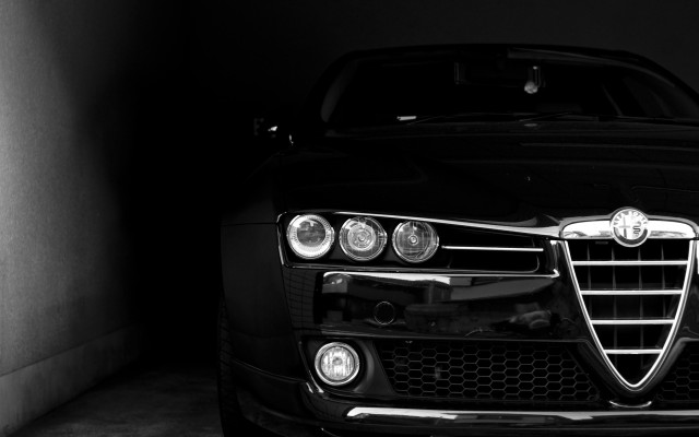 Car garage hood lights monochrome free wallpaper for desktop - medium preview image