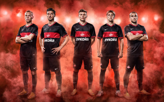 Soccer team red background smoke free wallpaper for desktop - medium preview image