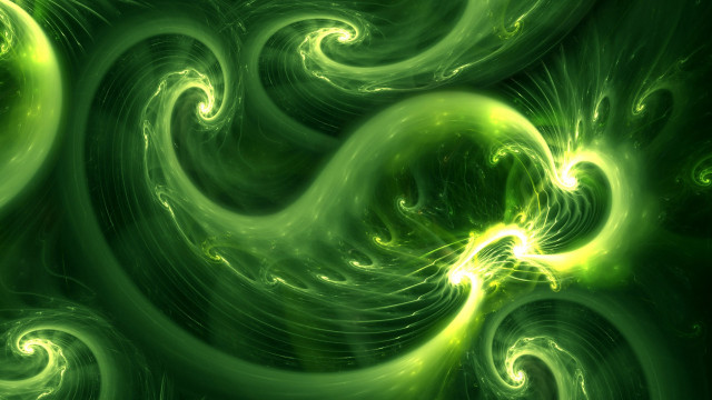 Green swirly abstract space glowing free wallpaper for desktop - medium preview image