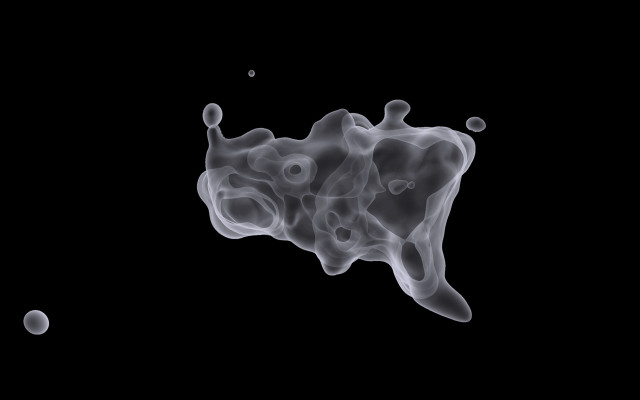 Black smoke bubbles white moon free wallpaper for desktop - medium preview image